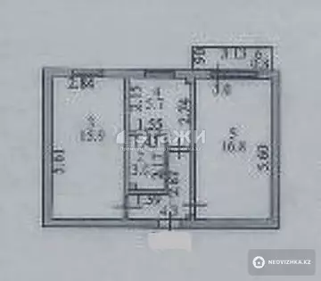 46.5 м², 2-комнатная квартира, этаж 3 из 5, 46 м², изображение - 24