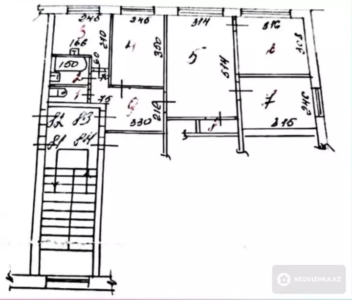 58.8 м², 4-комнатная квартира, этаж 1 из 5, 59 м², изображение - 1