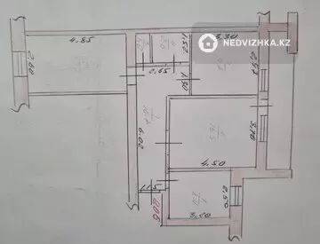 3-комнатная квартира, этаж 7 из 9, 61 м²