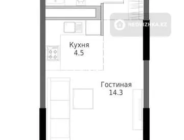 28 м², 1-комнатная квартира, этаж 11 из 12, 28 м², изображение - 5