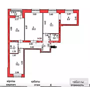 97 м², 3-комнатная квартира, этаж 4 из 9, 97 м², изображение - 6