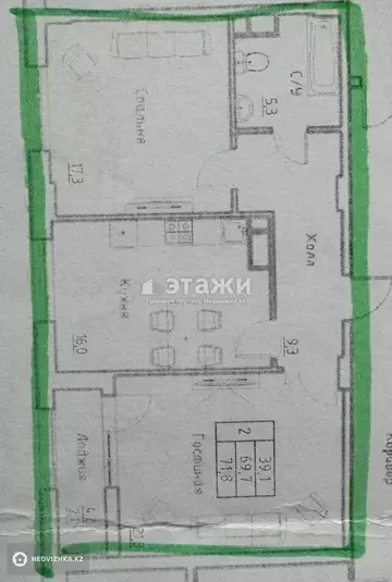 69 м², 2-комнатная квартира, этаж 3 из 10, 69 м², изображение - 14