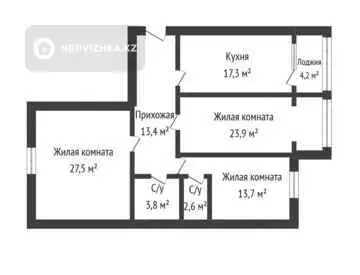 3-комнатная квартира, этаж 5 из 9, 105 м²