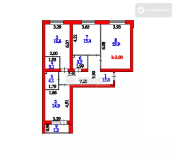 98.6 м², 3-комнатная квартира, этаж 4 из 9, 99 м², изображение - 33
