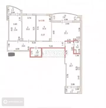 121.5 м², 4-комнатная квартира, этаж 10 из 18, 122 м², изображение - 19
