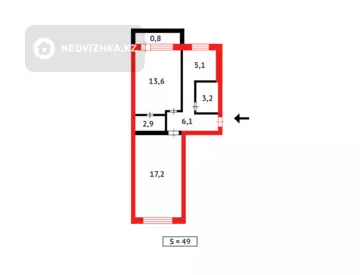 49 м², 2-комнатная квартира, этаж 2 из 5, 49 м², изображение - 8