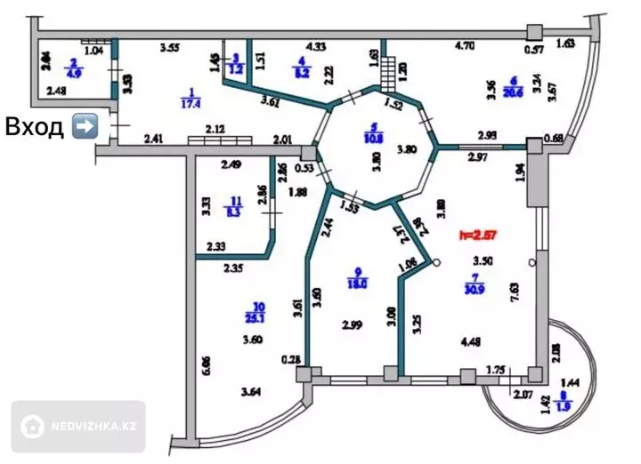 147.3 м², 4-комнатная квартира, этаж 9 из 9, 147 м², изображение - 1