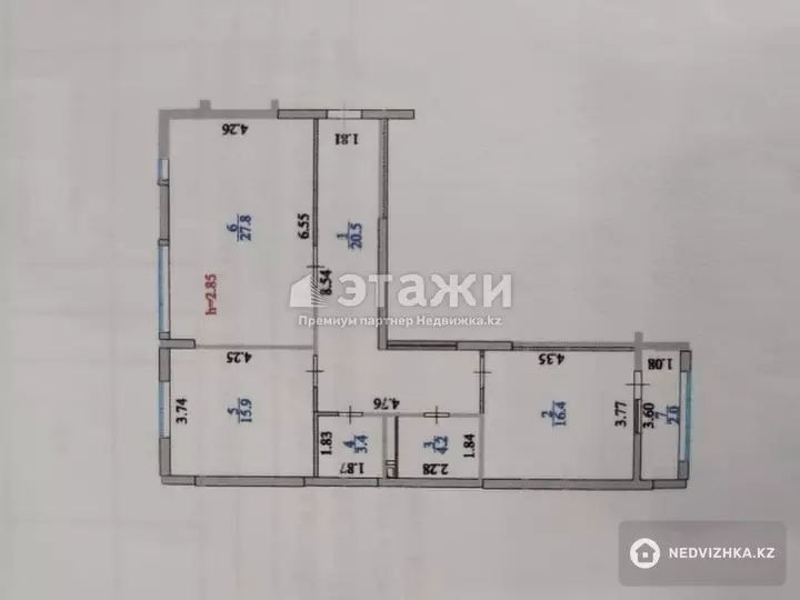 92 м², 2-комнатная квартира, этаж 2 из 10, 92 м², изображение - 1