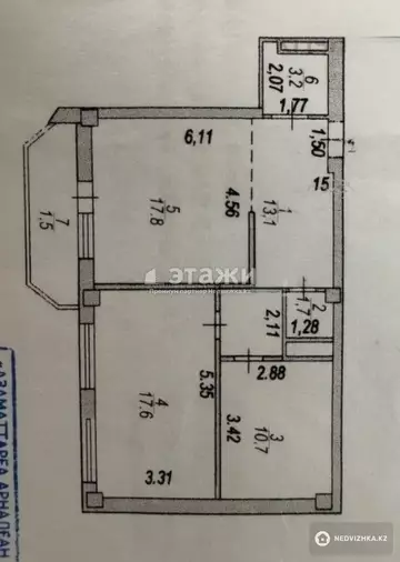 2-комнатная квартира, этаж 7 из 10, 65 м²