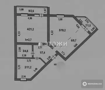 77 м², 3-комнатная квартира, этаж 5 из 5, 77 м², изображение - 4