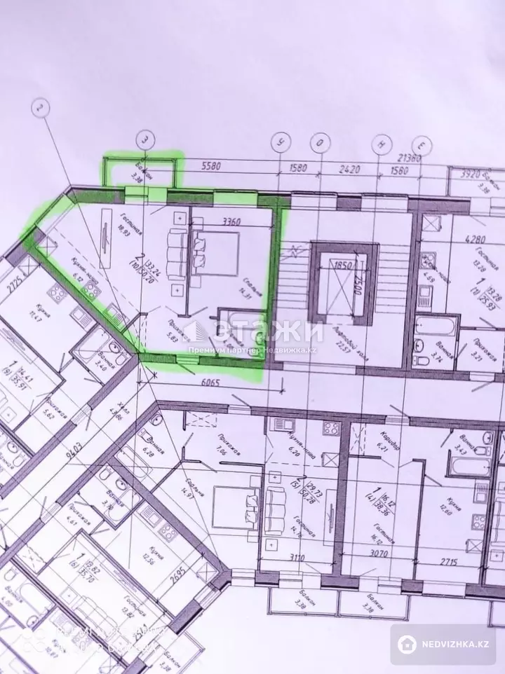 49.9 м², 2-комнатная квартира, этаж 7 из 9, 50 м², изображение - 1
