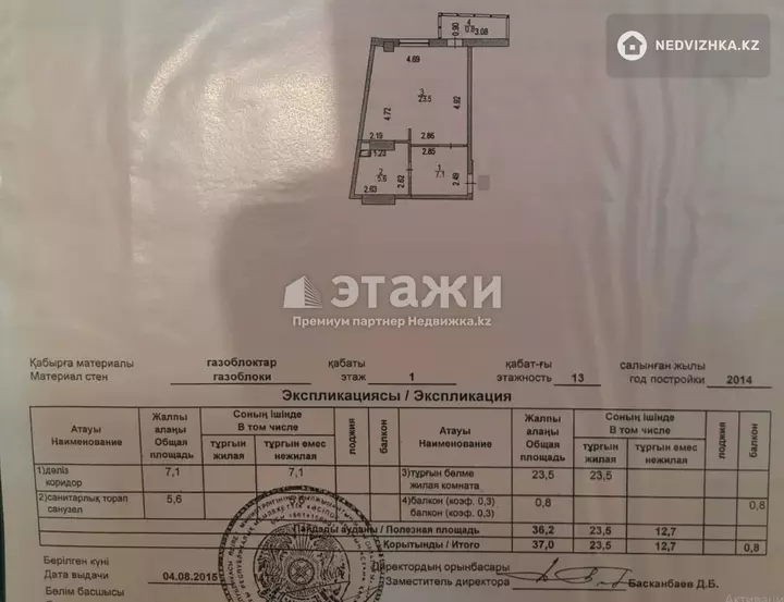 37 м², 1-комнатная квартира, этаж 1 из 13, 37 м², изображение - 1