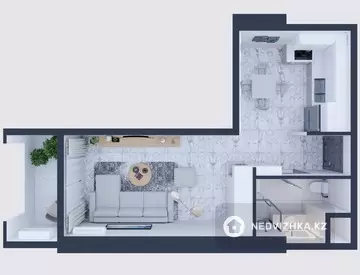 1-комнатная квартира, этаж 15 из 37, 34 м²