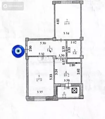 61.3 м², 2-комнатная квартира, этаж 7 из 9, 61 м², изображение - 42