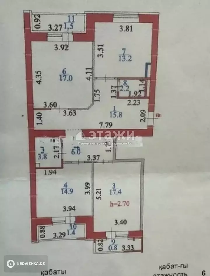 94 м², 3-комнатная квартира, этаж 4 из 7, 94 м², изображение - 1