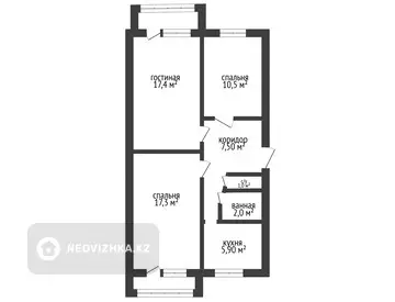 61.6 м², 3-комнатная квартира, этаж 5 из 5, 62 м², изображение - 10