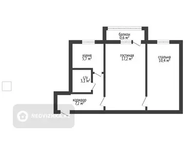 46 м², 2-комнатная квартира, этаж 5 из 5, 46 м², изображение - 12