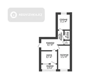 55.1 м², 2-комнатная квартира, этаж 5 из 5, 55 м², изображение - 15
