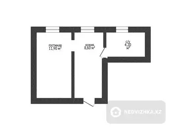 24.7 м², 1-комнатная квартира, этаж 5 из 5, 25 м², изображение - 5