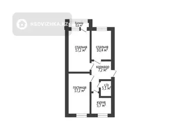 61.4 м², 3-комнатная квартира, этаж 4 из 5, 61 м², изображение - 13