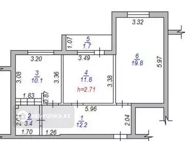 59 м², 3-комнатная квартира, этаж 1 из 10, 59 м², изображение - 7