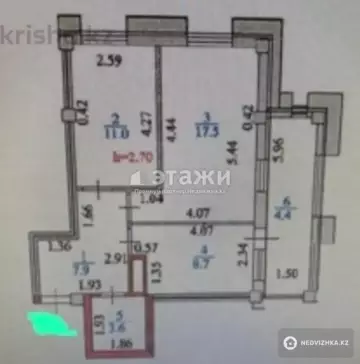 54 м², 2-комнатная квартира, этаж 9 из 12, 54 м², изображение - 14