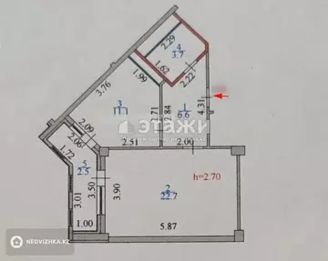 47 м², 1-комнатная квартира, этаж 3 из 12, 47 м², изображение - 5