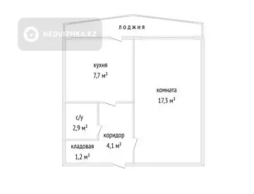 34.4 м², 1-комнатная квартира, этаж 4 из 5, 34 м², изображение - 10