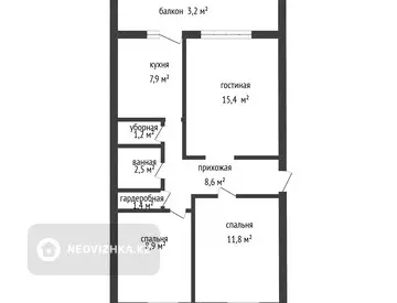 60.9 м², 3-комнатная квартира, этаж 5 из 5, 61 м², изображение - 26