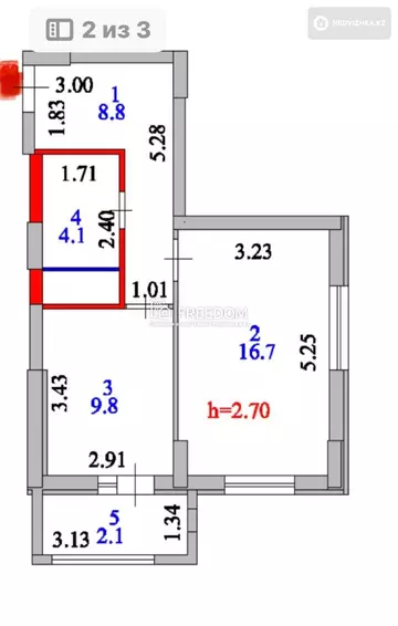 41.5 м², 1-комнатная квартира, этаж 8 из 21, 42 м², изображение - 8