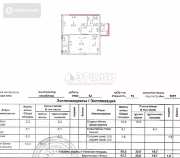 52 м², 2-комнатная квартира, этаж 12 из 13, 52 м², изображение - 6