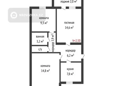 63.2 м², 3-комнатная квартира, этаж 4 из 6, 63 м², изображение - 13