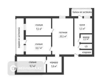71.1 м², 4-комнатная квартира, этаж 6 из 9, 71 м², изображение - 17