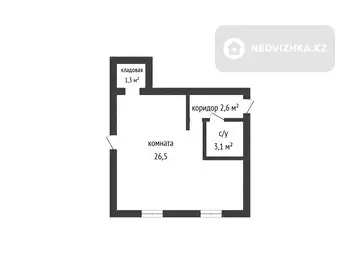 35.3 м², Офисное помещение, этаж 1 из 1, в жилом доме, 35 м², изображение - 6