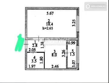 1-комнатная квартира, этаж 14 из 17, 35 м²