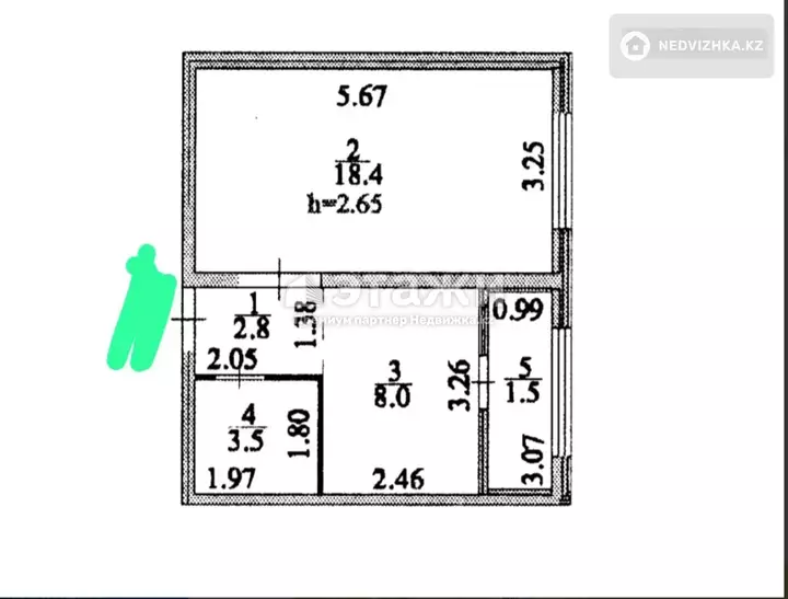 35 м², 1-комнатная квартира, этаж 14 из 17, 35 м², изображение - 1