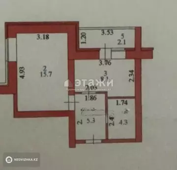 1-комнатная квартира, этаж 5 из 5, 36 м²