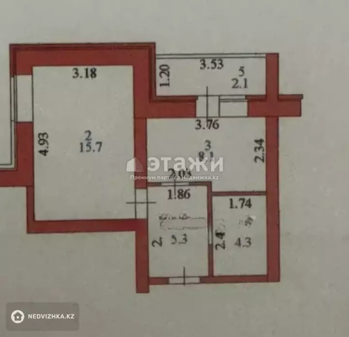 36 м², 1-комнатная квартира, этаж 5 из 5, 36 м², изображение - 1