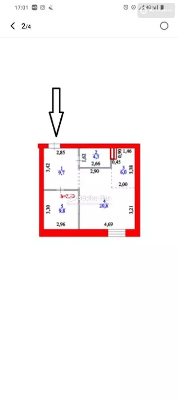 50.6 м², 2-комнатная квартира, этаж 9 из 9, 51 м², изображение - 16