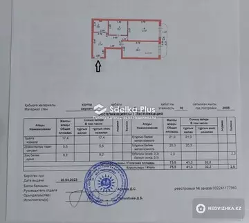 2-комнатная квартира, этаж 5 из 10, 76 м²