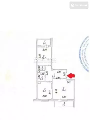 51.2 м², 2-комнатная квартира, этаж 6 из 9, 51 м², изображение - 12
