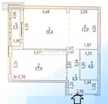 65 м², 2-комнатная квартира, этаж 6 из 10, 65 м², изображение - 14