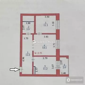 55 м², 2-комнатная квартира, этаж 6 из 9, 55 м², изображение - 7