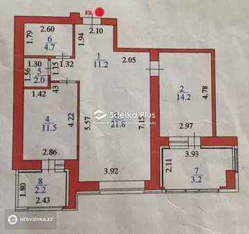 71 м², 2-комнатная квартира, этаж 2 из 9, 71 м², изображение - 14