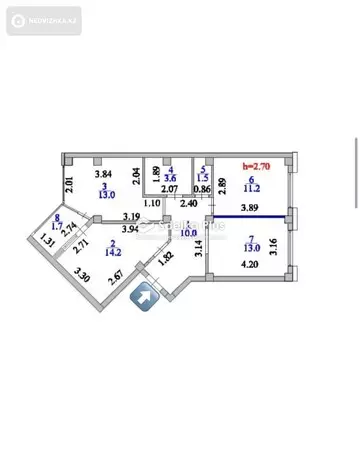 70 м², 3-комнатная квартира, этаж 7 из 14, 70 м², изображение - 7