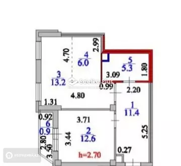 50 м², 2-комнатная квартира, этаж 1 из 10, 50 м², изображение - 14