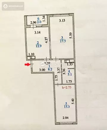 56.1 м², 2-комнатная квартира, этаж 3 из 9, 56 м², изображение - 7