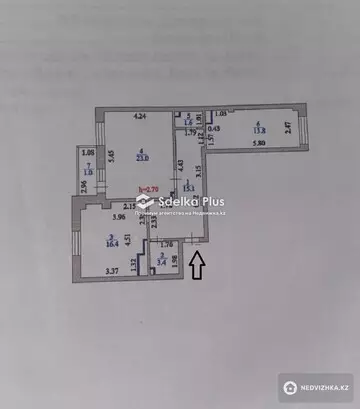 74.5 м², 2-комнатная квартира, этаж 2 из 10, 74 м², изображение - 7