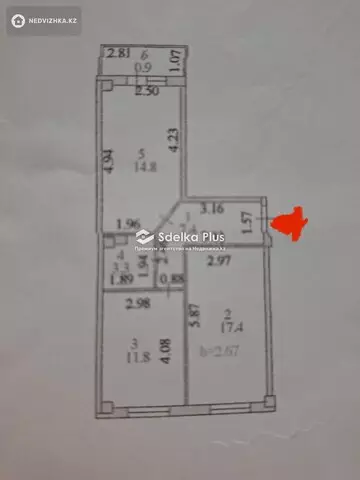 60 м², 2-комнатная квартира, этаж 7 из 10, 60 м², изображение - 13