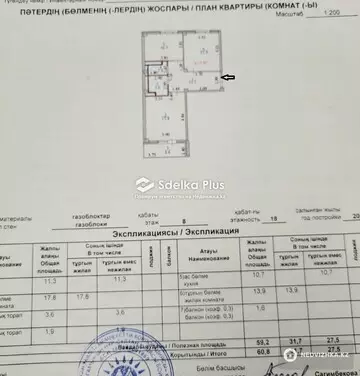 60.8 м², 2-комнатная квартира, этаж 8 из 18, 61 м², изображение - 7